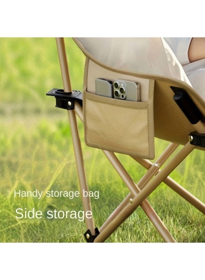 كرسي تخييم قابل للطي مع مسند ظهر مبطن وحقيبة حمل، كرسي خارجي خفيف الوزن - Image 2